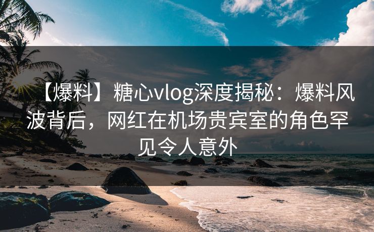 【爆料】糖心vlog深度揭秘：爆料风波背后，网红在机场贵宾室的角色罕见令人意外